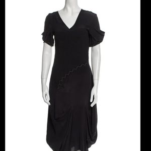 Ohne Titel midi black 100% Silk Dress size 40 XS made in Italy